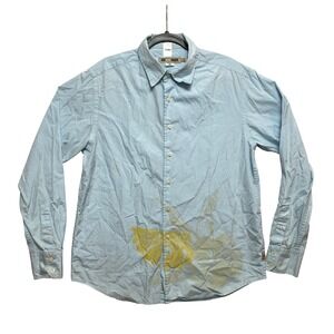 Quiksilver Edition Shirt Mens Medium Blue Floral Monstera U509983 Button Down